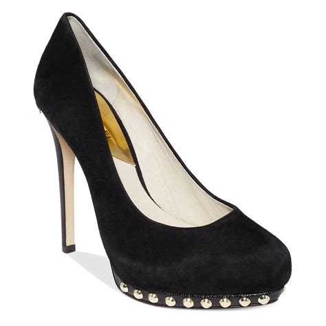 michael kors black platform heels|michael kors suede heels.